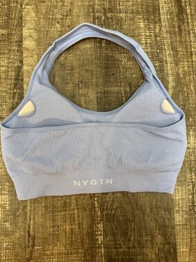 NVGTN Women's size medium limitless ribbed seamless halter bra-periwinkle